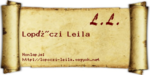 Lopóczi Leila névjegykártya